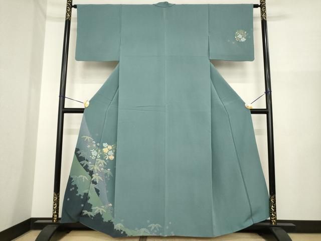 平和屋着物●訪問着　駒刺繍　松竹梅雪輪花文　金彩　やまと誂製　正絹　逸品　AABI5345ck