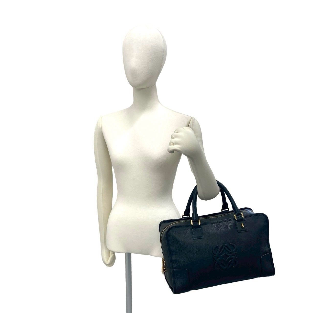 ほぼ未使用 希少品 LOEWE ロエベ アマソナ 36 アナグラム ロゴ レザー