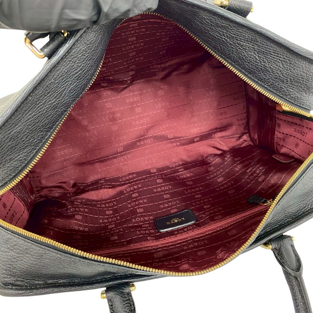 ほぼ未使用 希少品 LOEWE ロエベ アマソナ 36 アナグラム ロゴ レザー