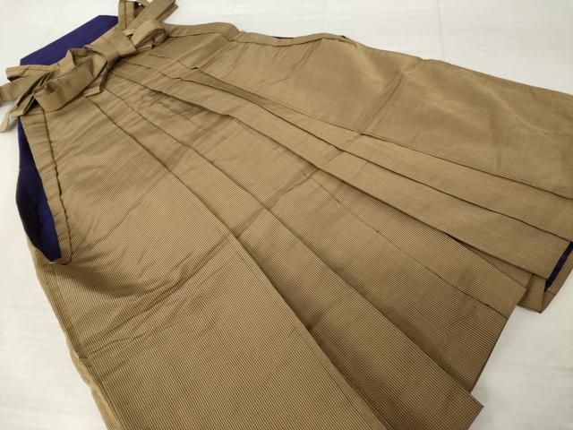 平和屋着物●男性　馬乗り袴　縞　正絹　逸品　AABI5318ck