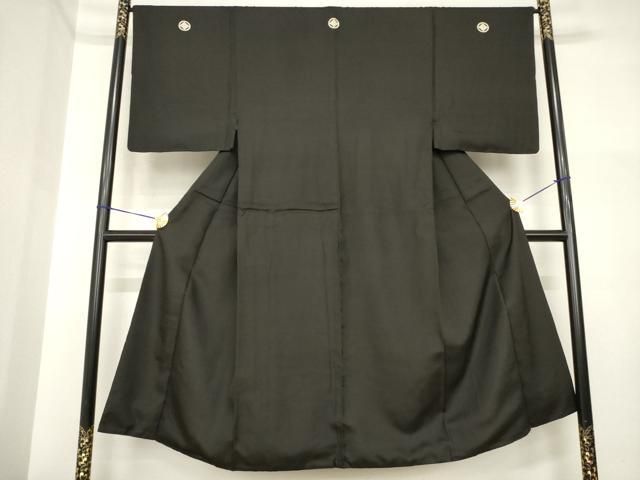 平和屋着物●男性　黒紋付　正絹　逸品　AABI5320ck