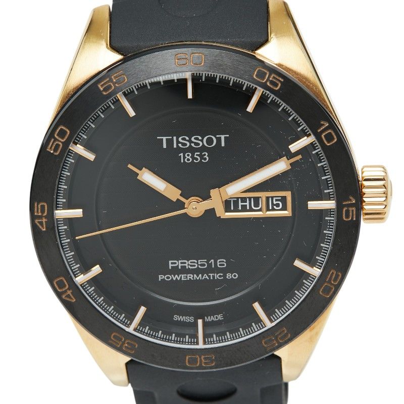 ティソ PRS516 腕時計 T100.430.36.051.00 ブラック ゴールド シルバー ステンレススチール メンズ TISSOT【1-0271717】