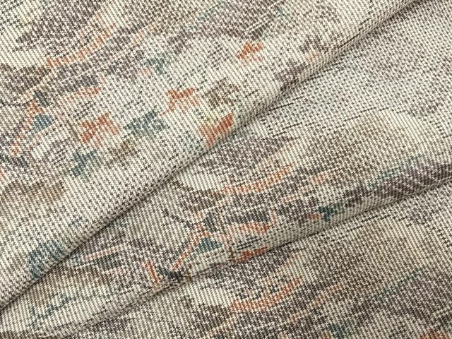平和屋着物●本場大島紬　白大島　一元7マルキ　雲取り風景文　正絹　逸品　AABI1677fy