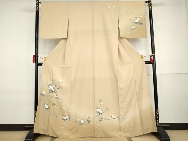 平和屋着物●訪問着　友禅　作家物　枝花文　暈し染め　正絹　逸品　AABI6122cs