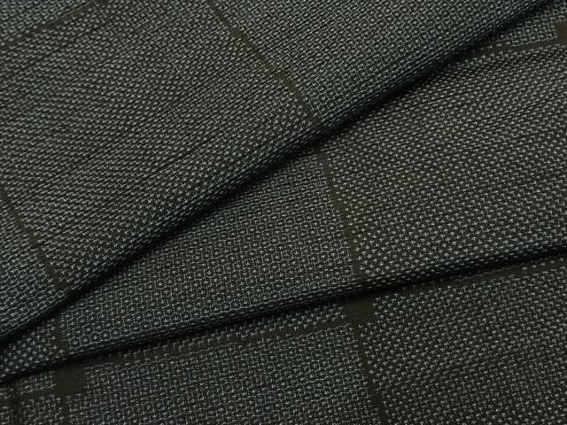 平和屋着物●塩沢紬　120亀甲　色紙文　ますいわ屋扱い　正絹　逸品　AABI1682fy