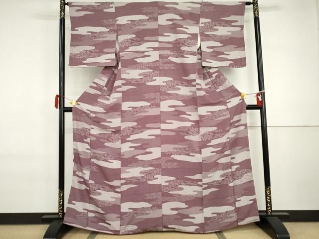 平和屋着物●江戸小紋　吉祥風景文　正絹　逸品　未使用　AABI6127cs