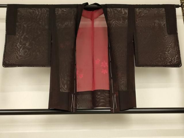 平和屋着物▽羽織　スリーシーズン　春夏秋　塵除け　雪の結晶　正絹　逸品　AABI6588jd