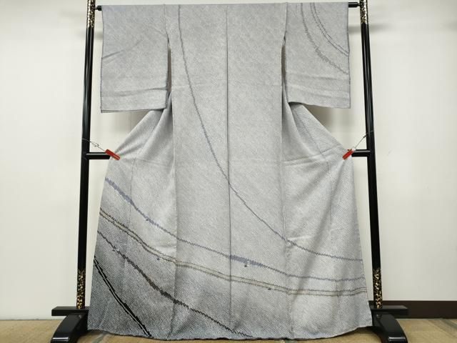 平和屋着物●訪問着　絞り　刺繍　草花文　暈し染め　金彩　仮絵羽　正絹　逸品　未使用　CABG5329ut