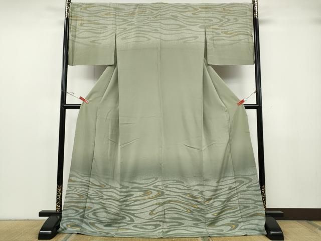 平和屋着物●訪問着　流水文　暈し染め　金彩　ロング丈　正絹　逸品　CABG5338ut