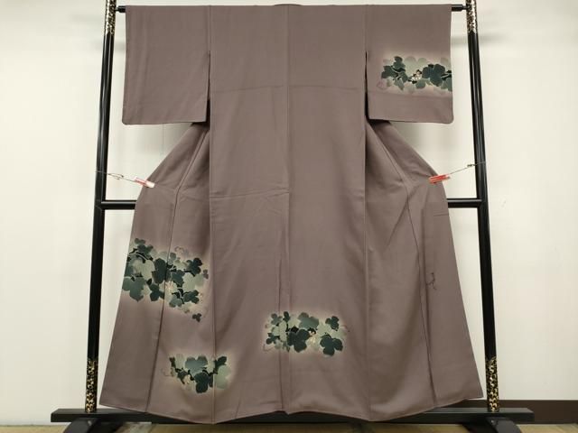平和屋着物●訪問着　作家物　葡萄蔦の葉文　蛍暈し　金彩　正絹　逸品　CABG5348ut