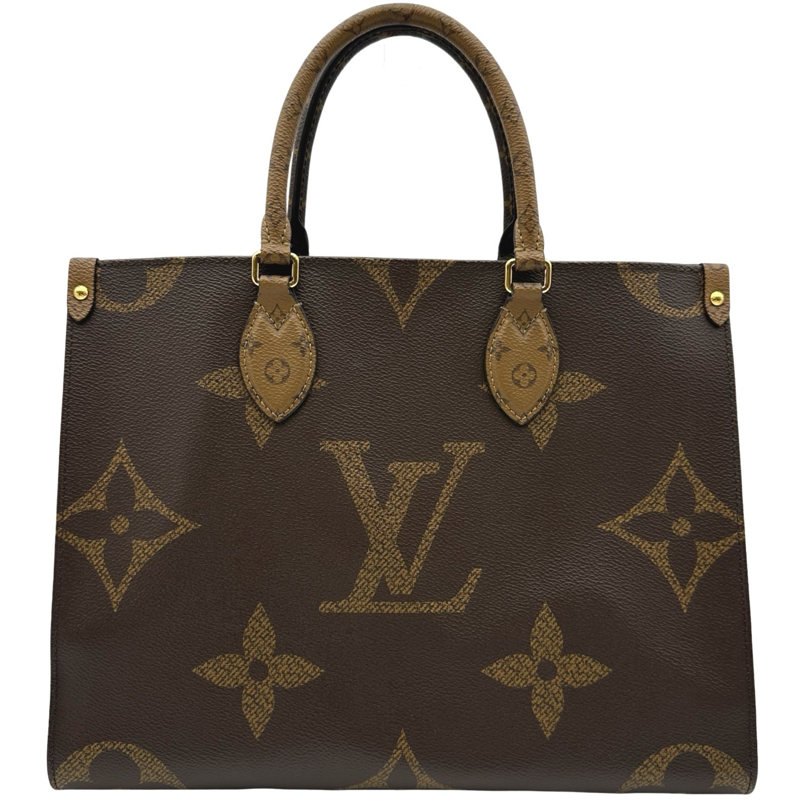 ルイ・ヴィトン LOUIS VUITTON オンザゴーMM M45321 ブラウン ジャイアント・リバース レディース ハンドバッグ