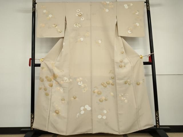 平和屋着物●訪問着　友禅　枝花文　菊　三越扱い　正絹　逸品　AABI6085cs