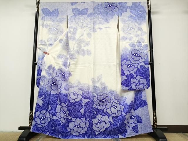 平和屋着物●豪華振袖 総絞り 草花文 暈し染め 正絹 逸品 CABG5287ut