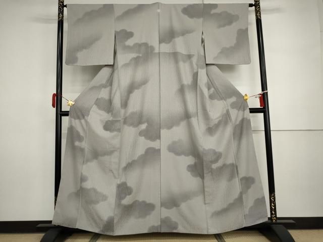 平和屋着物●上質な小紋　雲取り文　暈し染め　高島屋扱い　正絹　逸品　AABI5259cs