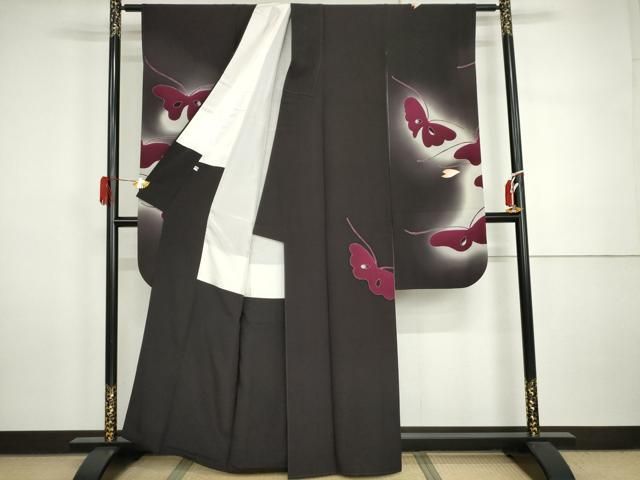 平和屋着物○世界的人形師 辻村寿三郎 ジュサブロー 振袖 花蝶文 暈し