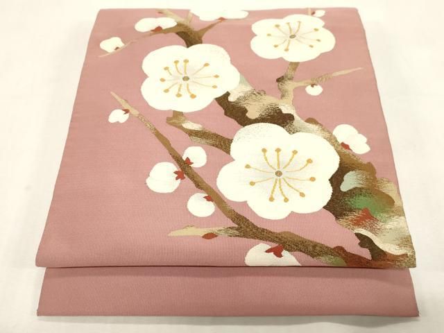平和屋着物●爪掻き本綴れ　八寸名古屋帯　枝梅文　金糸　正絹　逸品　CABG2918dy
