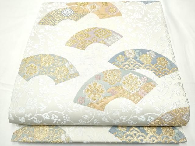 平和屋着物●六通柄袋帯　唐織　地紙花文　金銀糸　鈴乃屋扱い　正絹　逸品　CABF8616hy 28,730円