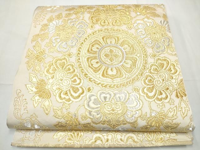 平和屋着物●西陣 川島織物 六通柄 本袋帯 更紗花文 金銀糸 正絹 逸品 CABF8636hy