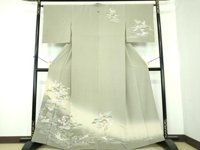 平和屋着物●訪問着 風景花文 暈し染め 金彩 正絹 逸品 DABE5428ps
