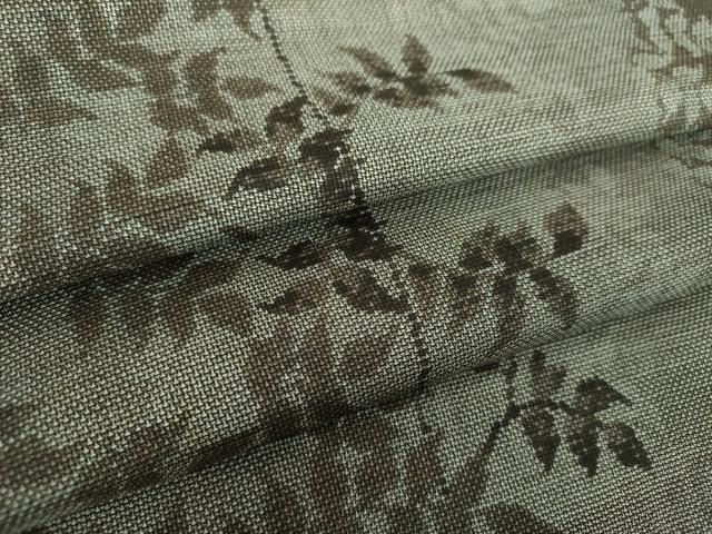 平和屋着物●本場大島紬　9マルキ　草葉文　正絹　逸品　DABE5429ps
