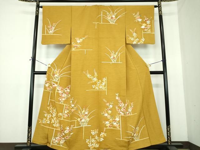 平和屋着物●訪問着　吉祥花文　金彩　正絹　逸品　DABE5431ps