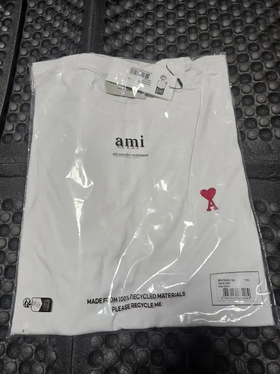 アミ スモール ハート ロゴ 半袖 XL 白