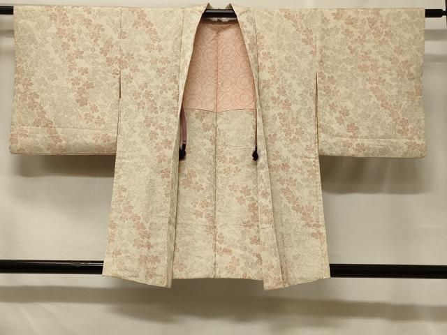 平和屋着物＃羽織　寿光織　枝葉文　銀糸　正絹　逸品　CABF8801in