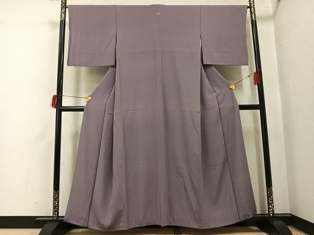 平和屋着物●上質な色無地　鳩羽鼠色　正絹　逸品　AABI0481ph