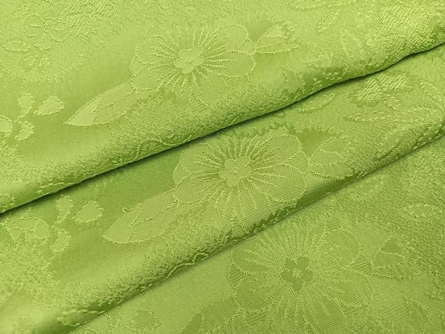 平和屋着物●上質な色無地　辻が花地紋　黄朽葉色　正絹　逸品　AABI0490ph