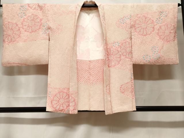 平和屋着物＃羽織　総絞り　流水舞菊文　正絹　逸品　CABF3952ev