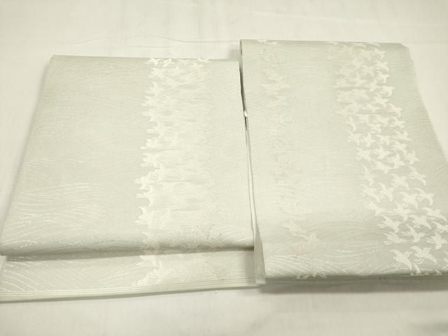 平和屋着物＊夏物　西陣　川島織物　つけ帯　飛鳥文　銀糸　正絹　逸品　DABB6945ea