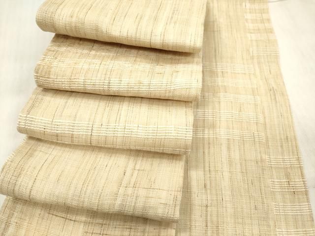 平和屋着物*夏物 両面 半幅帯 横段文 麻 逸品 DABB6956ea