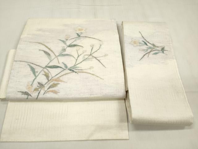 平和屋着物＊夏物　つけ帯　櫛織　桔梗　金銀糸　正絹　逸品　DABB6973ea 21,164円