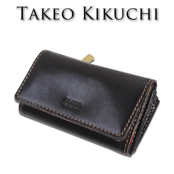 タケオキクチ キーケース コインケース エリア 266624 TAKEO KIKUCHI ブラック 黒 メンズ 小銭入れ 牛革 スマートキー レザー プレゼント ギフト 無料ラッピング可能 新品 未使用