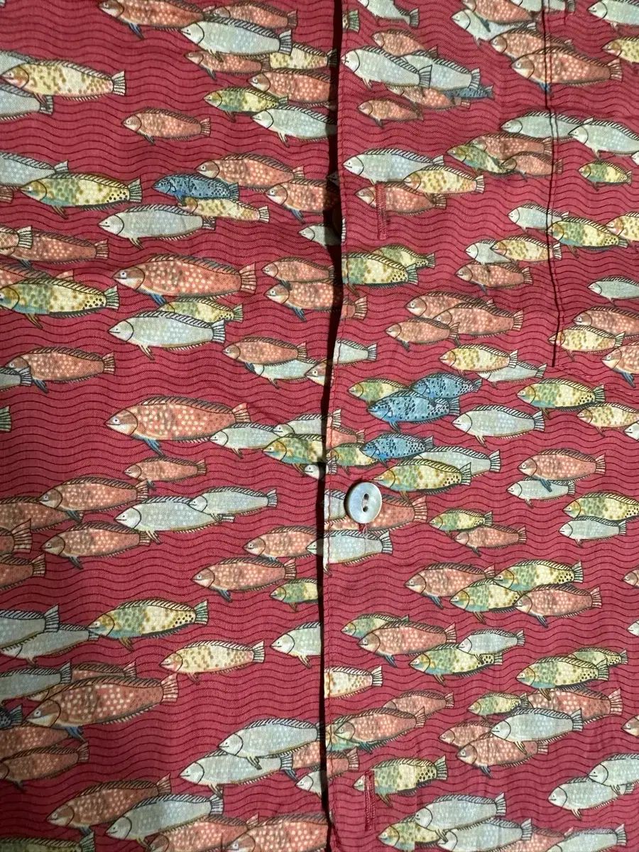 トリチャード Tori Richard ハワイアン 魚 パータン シャツ M-L