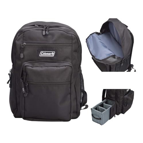 [エツミ] Coleman カメラリュック カメラバッグ コールマン カメラ デイパック リュック リュックサック カジュアル メンズ レディース A4収納 2気室 1気室 どちらでも利用可能【 サイドから引き出しできるインナーボックス 】 76372e7f