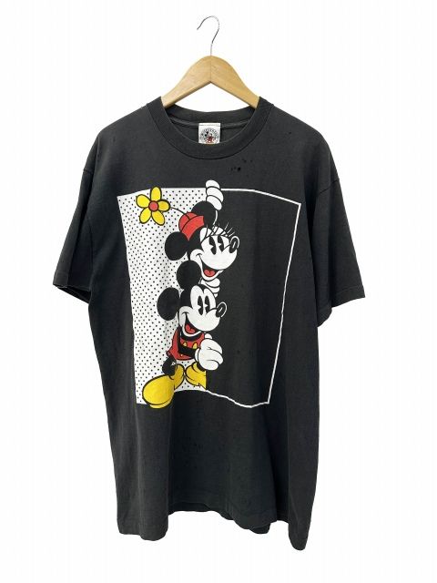 ヴィンテージ VINTAGE 90s MICKEY MOUSE & MINNIE MOUSE TEE ミッキーマウス ミニマウス プリント 半袖 Tシャツ 黒 ブラック ブランド古着ベクトル 中古260526 8,385円