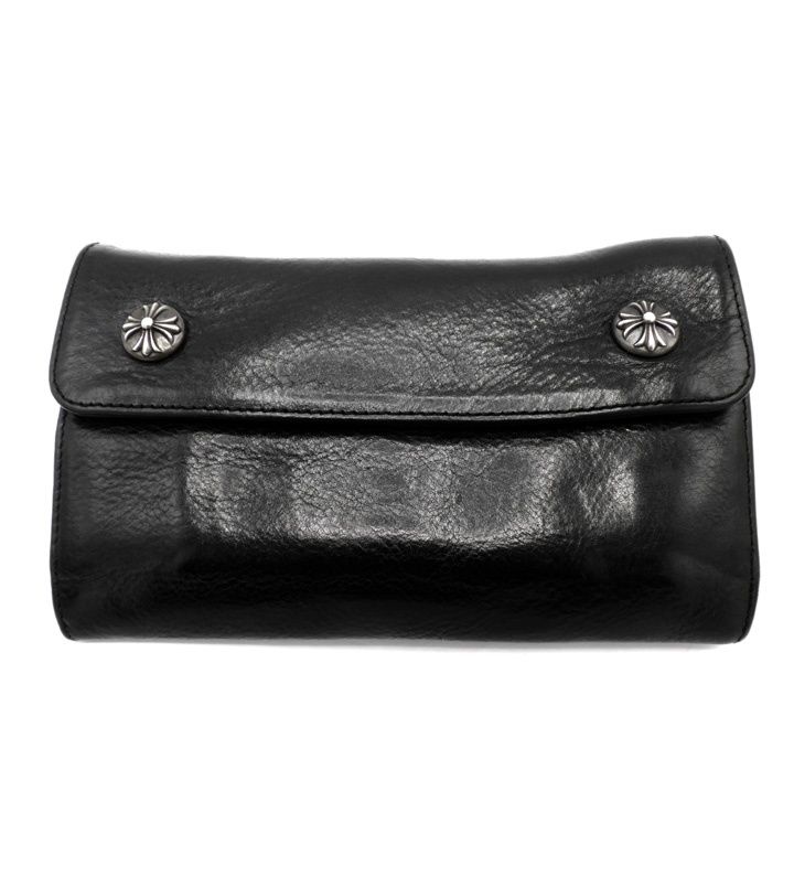 クロムハーツ CHROME HEARTS 【 WAVE 】 ウェーブ クロスボール レザー ウォレット 長財布 w27117