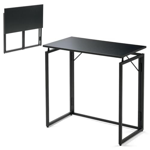 サンワダイレクト 折りたたみデスク コンパクト 幅73×奥行40×高さ70cm 耐荷重20? パソコンデスク 折り畳みテーブル ブラック 100-DESKH075BK送料無料 52c2eba7