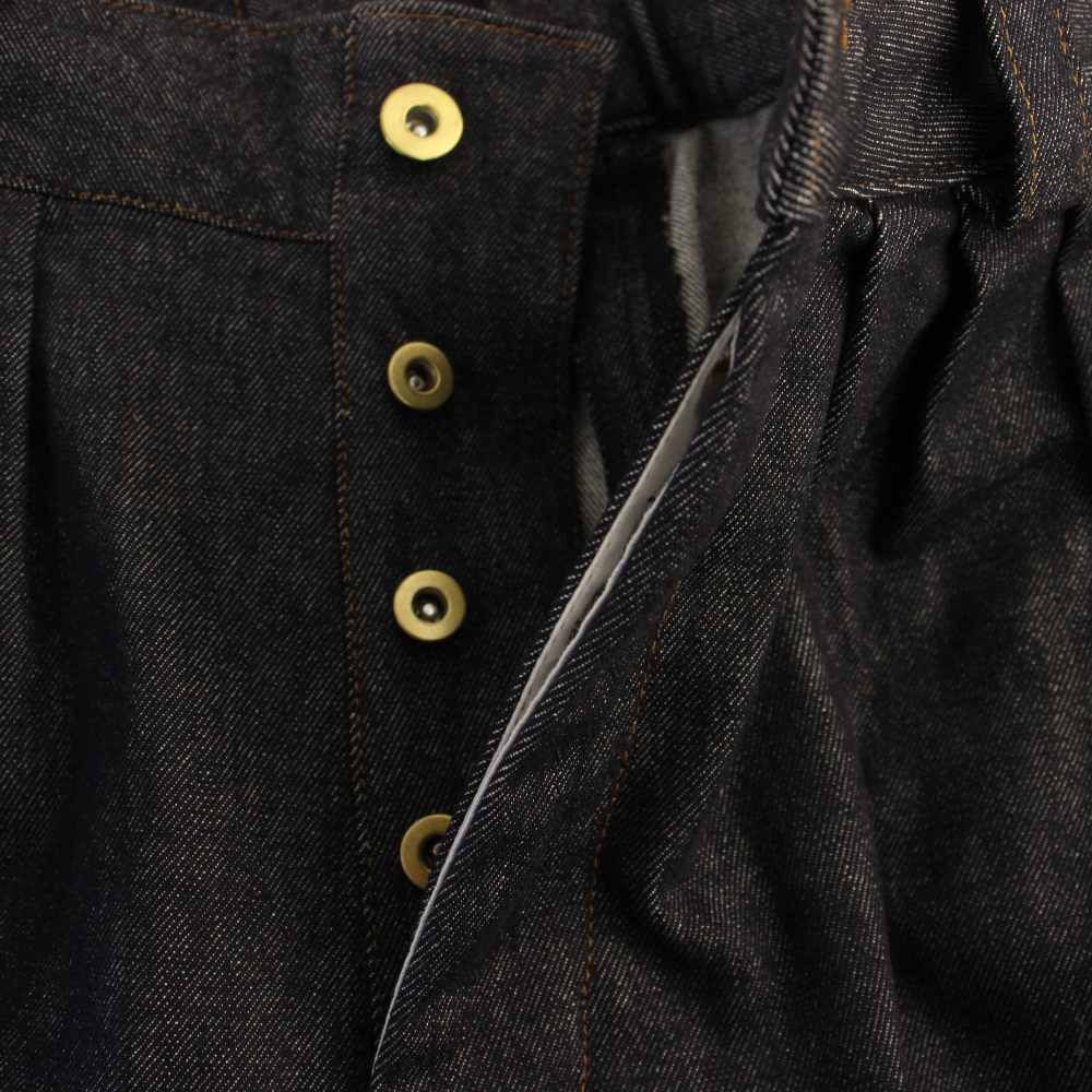 リグドット Lig. wide denim ワイドデニムパンツ ジーンズ ボタン
