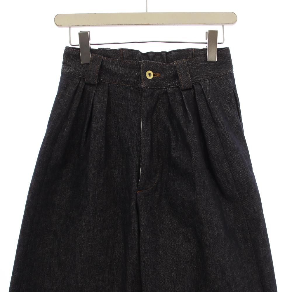 リグドット Lig. wide denim ワイドデニムパンツ ジーンズ ボタン