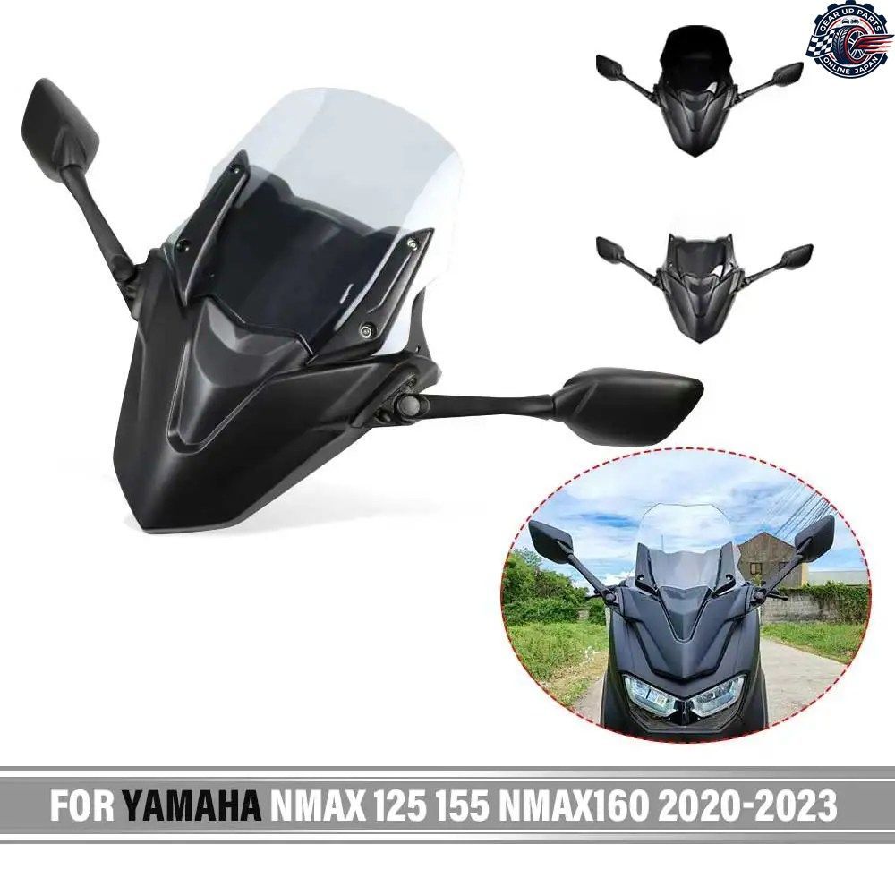 ヤマハ 155 NMAX160 NMAX155 2020-2023 2022 バイク用ウインドスクリーン ウインドシールド ガラス フロントマスク パネル バックミラー