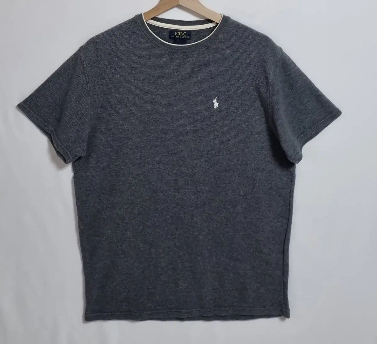 POLO RALPH LAUREN(ポロラルフローレン) ダークグレー ワッフル ニット 半袖