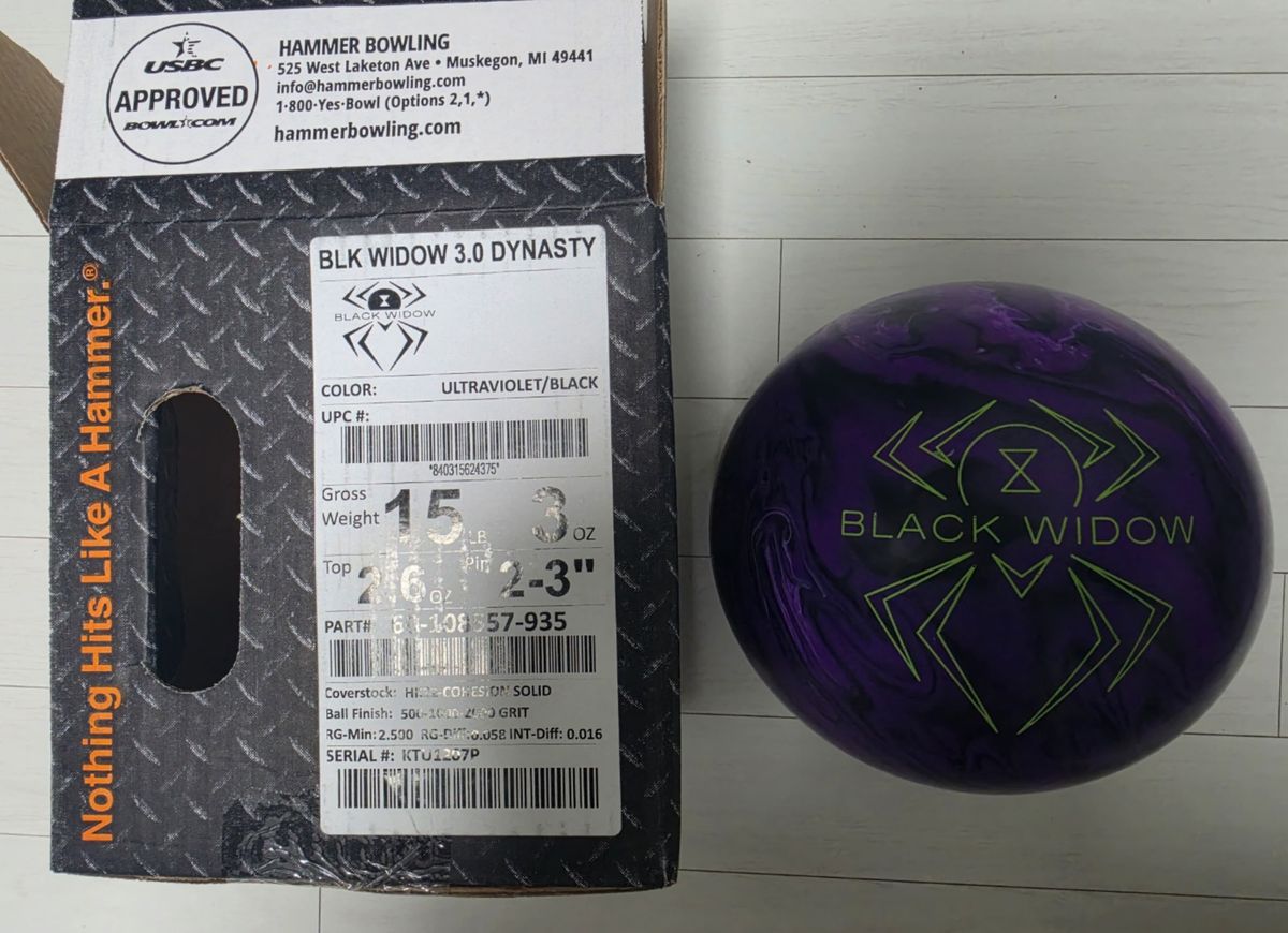 (新品 ボール) HAMMER(ハンマー) black widow（ブラックウィドウ） 3 0 ダイナスティ 15 パウンド 出品