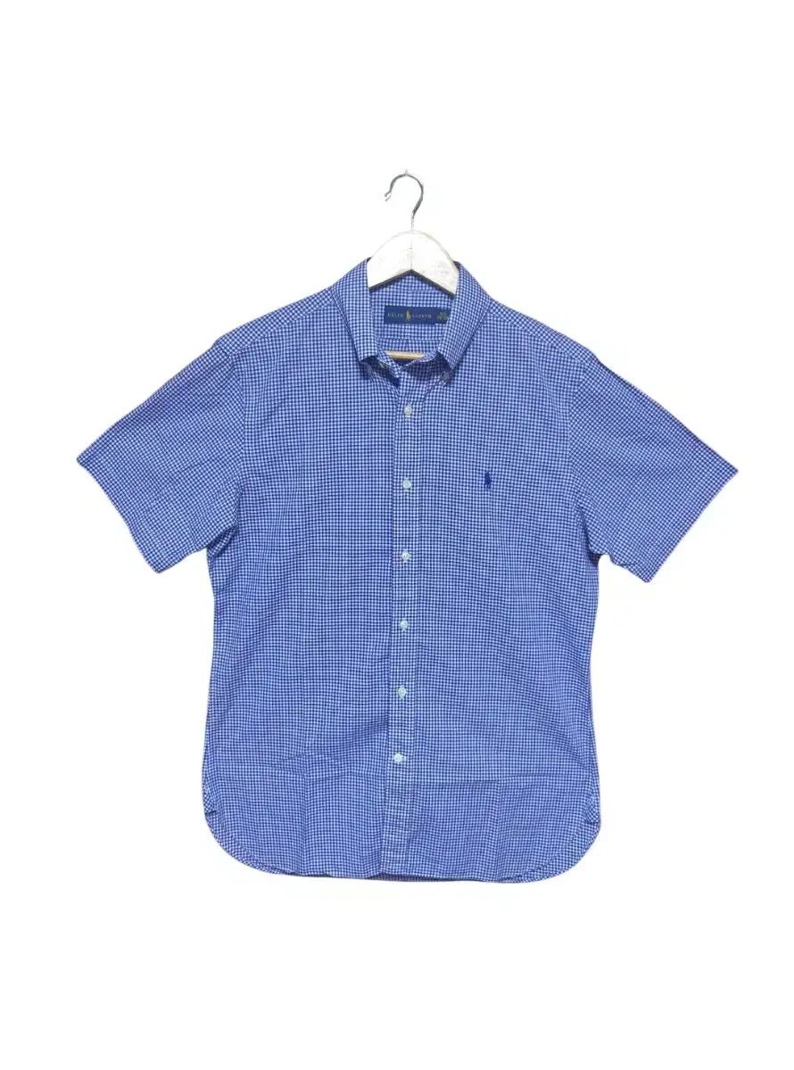 POLO RALPH LAUREN ポロラルフローレン ネイビー ギンガムチェック 半袖 シャツ (サイズ100)