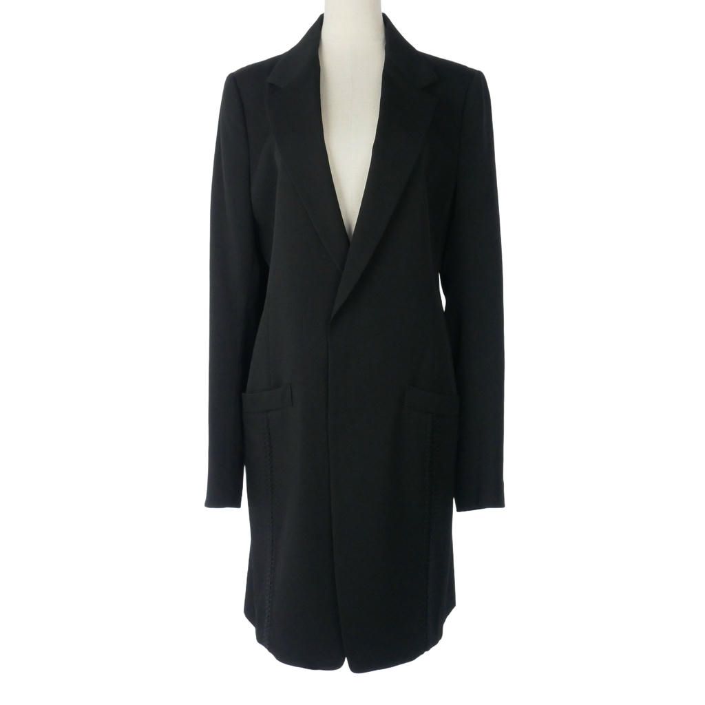 ワイズ Y's 17AW ステッチ テーラードジャケット ロング丈 ウール 2 黒 ブラック YK-J14-100
