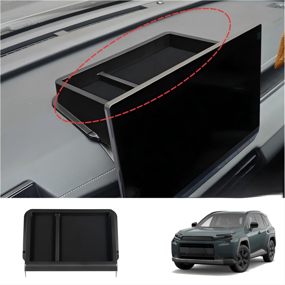 【送料無料】トヨタ RAV4 (26 款) 用ナビ画面収納ボックス (12.9/10.5 インチ対応) ABS 製マットブラック 小物整理・スマホスタンド 簡単取付 ドレスアップ効果抜群