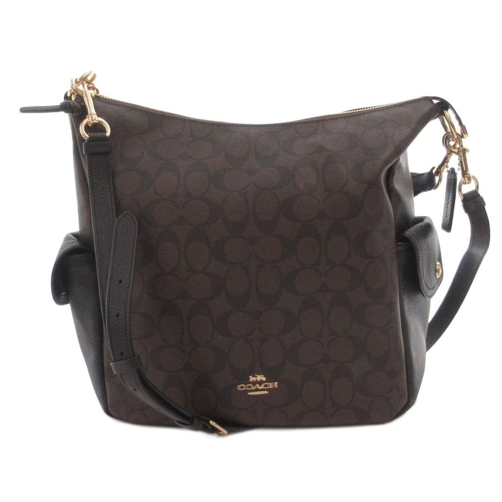 コーチ COACH ペニー ショルダーバッグ シグネチャー ブラウン シグネチャー柄 フラップポケット /SX ■ECG003