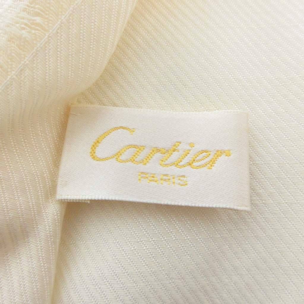 カルティエ Cartier マスト ドゥ ストール スカーフ アイボリー 総柄