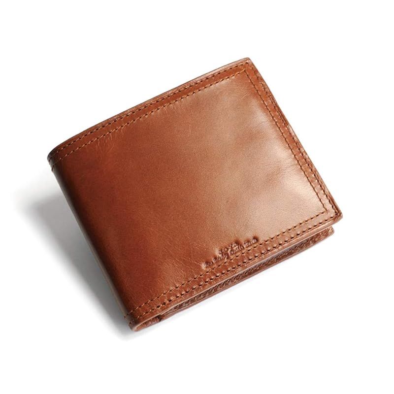【新品】 [Joya] 財布 メンズ 本革 二つ折り 大容量 コンパクト 小銭入れ 艶革サドルレザー ボックス型 カード収納 CAMEL J3003